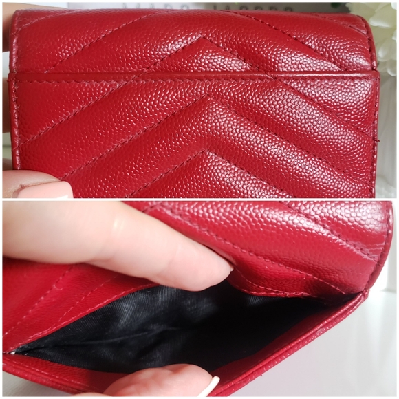 **SOLD** Authentic Pre-owned Yves Saint Laurent Grain De Poudre Compact Wallet - Picture 10 of 16